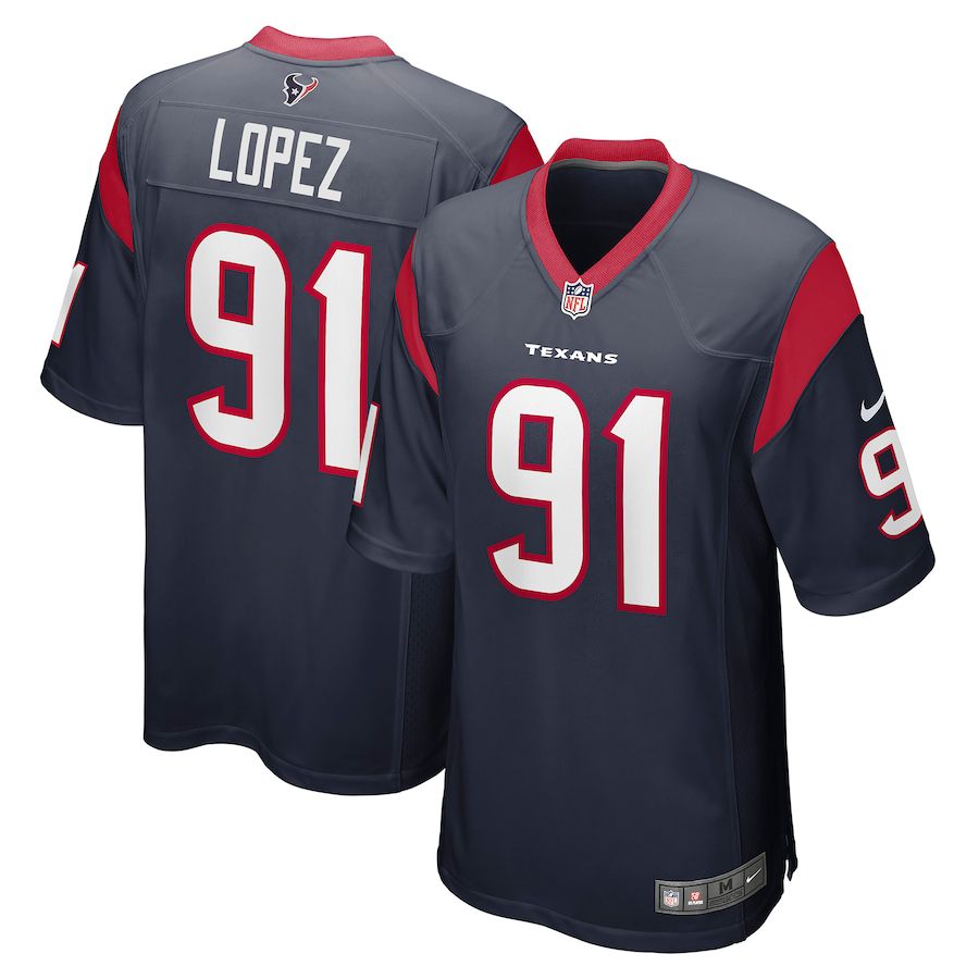 Men Houston Texans 91 Roy Lopez Nike Navy Player Game NFL Jersey